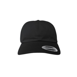 Range of custom headwear including Yupoong baseball caps and bucket hats, available for custom design in NYC, Miami, LA, and Dallas