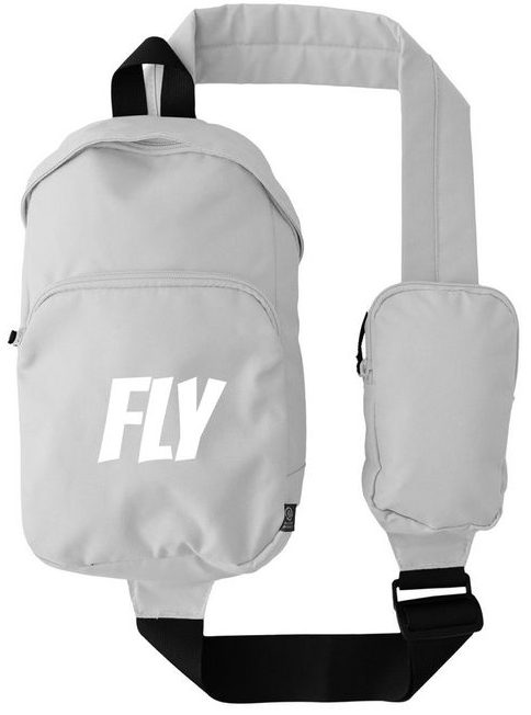 Light gray FLY Grove Sling Bag with white FLY logo and secondary strap pocket.