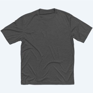 Two custom Classic Performance Tees in athletic grey and deep navy blue, showcased for Fly Clothing Co’s custom design service in LA and NYC.