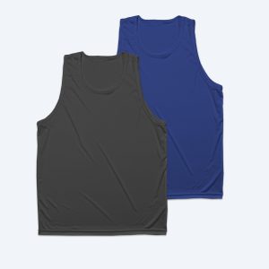 A professional mockup of a unisex performance tank top featuring deep armholes and a moisture-wicking athletic mesh fabric, displayed in a sleek athletic fit designed for custom fitness and streetwear branding.