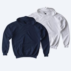 A professional mockup of a youth Softstyle pullover hoodie featuring a front kangaroo pocket and a clean, streamlined fit, displayed in a versatile neutral tone to highlight its premium fabric for custom streetwear printing.